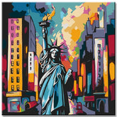New York City in Picasso Style Painting by Numbers